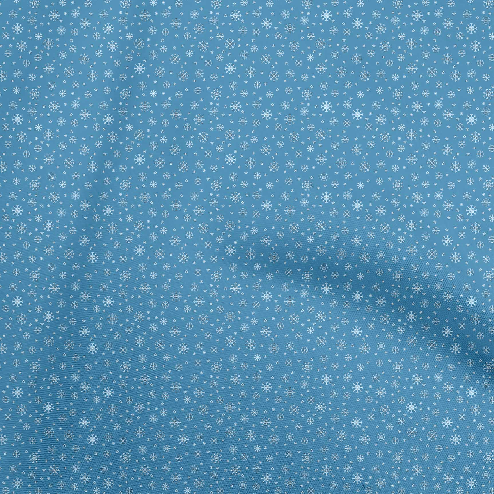 oneOone Cotton Silk Blue Fabric Christmas Diy Clothing Quilting Fabric Print Fabric By Yard 42 Inch Wide