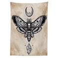 thumbnail image 2 of Fantasy Outdoor Tablecloth, Dead Head Hawk Moth with Luna and Stone Spiritual Magic Skull Illustration, Decorative Washable Fabric Picnic Tablecloth, 58 X 120 Inches, Black White Cream, by Ambesonne, 2 of 2