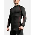 thumbnail image 2 of Faithtur Men’s Long Sleeve Workout Tops Mock Neck Slim Fit Compression Shirts Outdoor Athletic Tops, 2 of 5