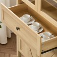 thumbnail image 6 of Aukfa Retro Wood Storage Cabinet, Arched Tall Kitchen Pantry with Bookshelf & Sideboard,Natural, 6 of 8