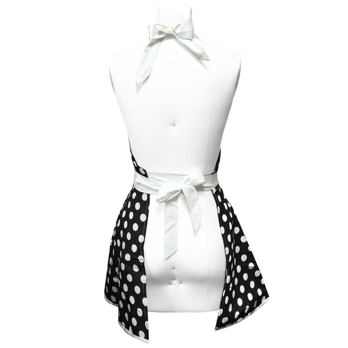 Wrapables® Adjustable Flirty Hostess Apron, Black Polka Dots - Walmart.com