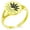 Gold, variant on Stainless Steel Blazing Sun Yin Yang Minimalist Oval Top Polished Statement Signet Ring