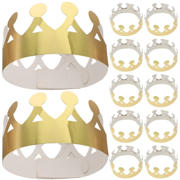 12 piezas de sombreros de cumpleaños con corona dorada para niños, corona de cumpleaños, celebración de baby shower, suministros para fiestas, accesorios para fotos