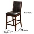 thumbnail image 4 of Counter Height Chairs Set of 2, Modern Faux Leather Dining Chairs, Brown Cherry Finish, 4 of 4
