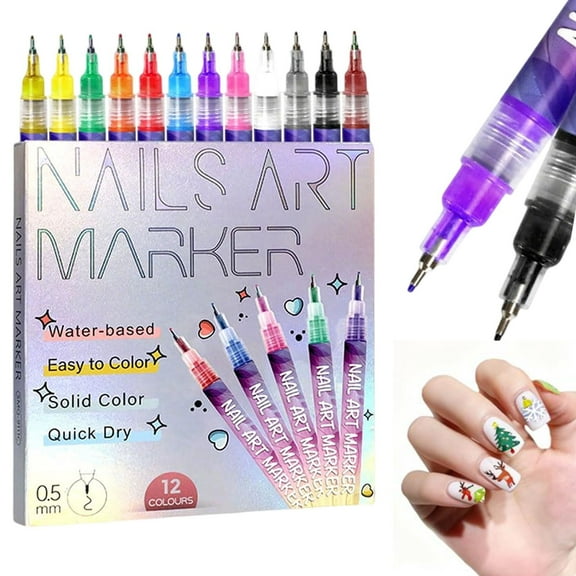12 Colors 3D Nail Polish Pens for Painting, Nail Art Pens Set, 2025 Upgrade Nail Art Markers for Gel Nails, DIY Quick Dry Graffiti Dotting Point Liner Pens, Nails Art Drawing Tool for Women