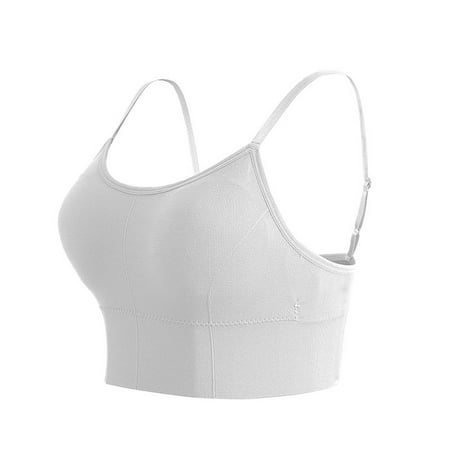 

KDDYLITQ Womens Bralette Seamless Solid Color Strappy Breathable Everyday Comfort Bra White One Size