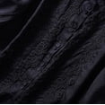 thumbnail image 6 of Button Down Shirts for Women Vintage Floral Embroidery Long Sleeve Button Up Breathable Cotton Linen Shirt Blouse Tops Black M, 6 of 8