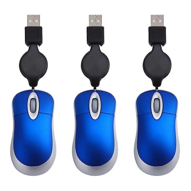 3PCS Wired Mouse Retractable Mouse Corded Mouse Mini Mouse USB Optical Mouse Wired Mouse for Compute