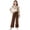 500Brown1055, variant on CAIVO Children Girls Fashion Floral Print Long Sleeve Shirt And Wide Leg Pants Outfit Sets With Ruffles And Buttons Relaxed Fit Clothes Sets