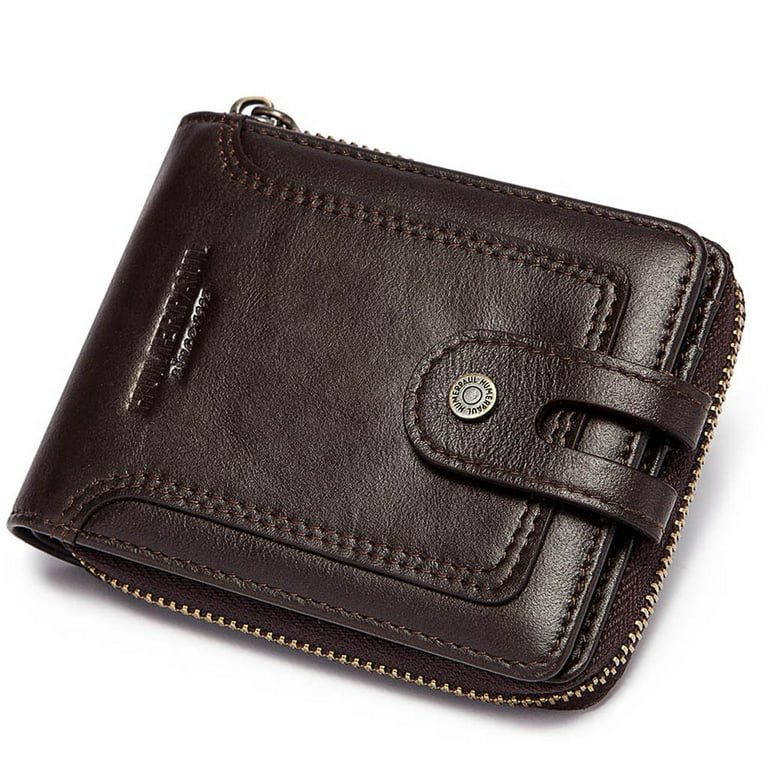Luxury Designer Men's Leather Trifold 14 Card Slots Wallet 