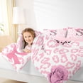 thumbnail image 4 of Erosebridal Pink Leopard Letter S Initial Lettering 7 Pieces Bedding Comforter Set For Girls Kids,Lovely Bow Tie Full Bedding Set,Pink Reversible, 4 of 7