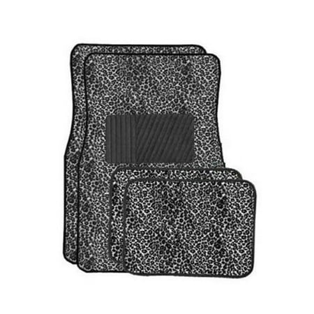 Grey Cheetah Carpet 4 Piece Car Truck SUV Floor Mats
