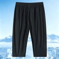 thumbnail image 5 of XAOFW Casual Summer Ice Silk Capri Pants For Women Stretch Breathable Elastic Waist Loose Fit Trousers For Daily Wear Stylish Bottom XXL, 5 of 7
