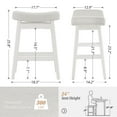 thumbnail image 4 of Dycanpo Saddle Seat Counter Height Bar Stools Set of 3 for Kitchen, Dining, 24in, Grayish-White Linen, 4 of 7