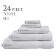 24PC Bath Towel Set (2 Sheets, 4 Bath, 6 Hand, 4 Fingertip & 8 Wash