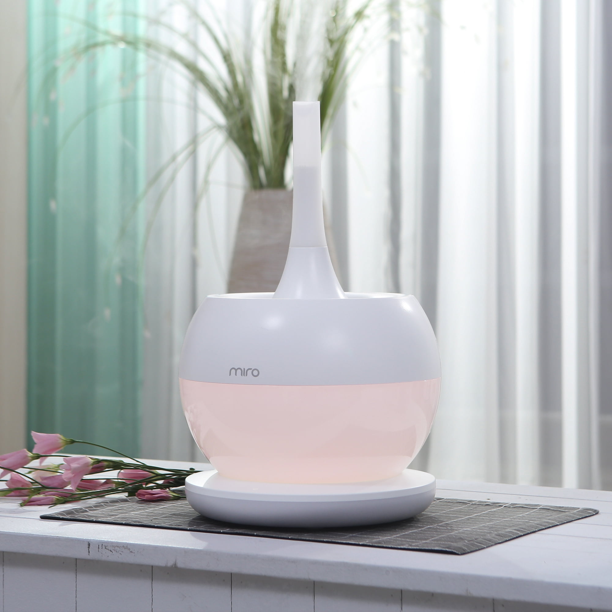 MIRO-NR08M Cream White Completely Washable Modular Sanitary Humidifier, Large Room, Easy to Clean, Easy to Use - Premium Cool-Mist Humidifier. Touch Control Colorful LEDs, Powerful humidification