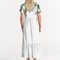 thumbnail image 5 of LOVZFMLL Women's Fashionable Short Sleeve Round-Neck Loose Flowers Printed Color Long Dress Multicolor S, 5 of 5