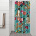 thumbnail image 2 of BoxerDog and Pioneer Flower Shower Curtain 36"x72" ,Bathroom Decorative Shower Curtains Set with 12 Hooks,Modern Waterproof Washable Shower Curtain, 2 of 6