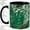 Black, variant on Tropical Leaf Accent Mug, 11oz Ceramic Coffee Cup for Plant Lovers