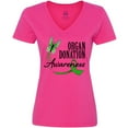 thumbnail image 3 of Inktastic Organ Donation awareness- butterfly green ribbon Women's V-Neck T-Shirt, 3 of 5