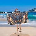 thumbnail image 2 of Yayeee Kids Hooded Towels Toddler Soft Absorbent Beach Bathing Wrap 50" x 23.5", Blue Geometric Eagle, 2 of 5