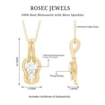 thumbnail image 4 of Rosec Jewels Certified Moissanite Knot Necklace - with Chain - Toi Et Moi Necklace - D-VS1 Quality - Ready to Gift for Valentines, 10K Yellow Gold, 4 of 6