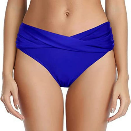 New Release  Women Bikini Swim Pants Shorts Bottom Swimsuit  Quick-Dry Material  High Elasticity  Fashionable Print  Beach Pool  Comfortable Fit  Seamless Design  Bathing Suit for Women | Blue XL