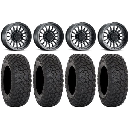 Method 411 15 Black (4+3) Wheels 32 RT320 Tires Can-Am Commander Maverick Renegade Outlander Defender