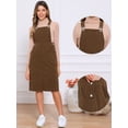 thumbnail image 2 of DARING DIVA Midi Pinafore Dress with Adjustable Straps and Pockets X-Small Brown, 2 of 6