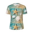 thumbnail image 5 of Wukai Starfish And Seashell Print Men's Short-Sleeved Mesh T-Shirt,Quick-Dry Short Sleeve Workout T-Shirt-X-Small, 5 of 8