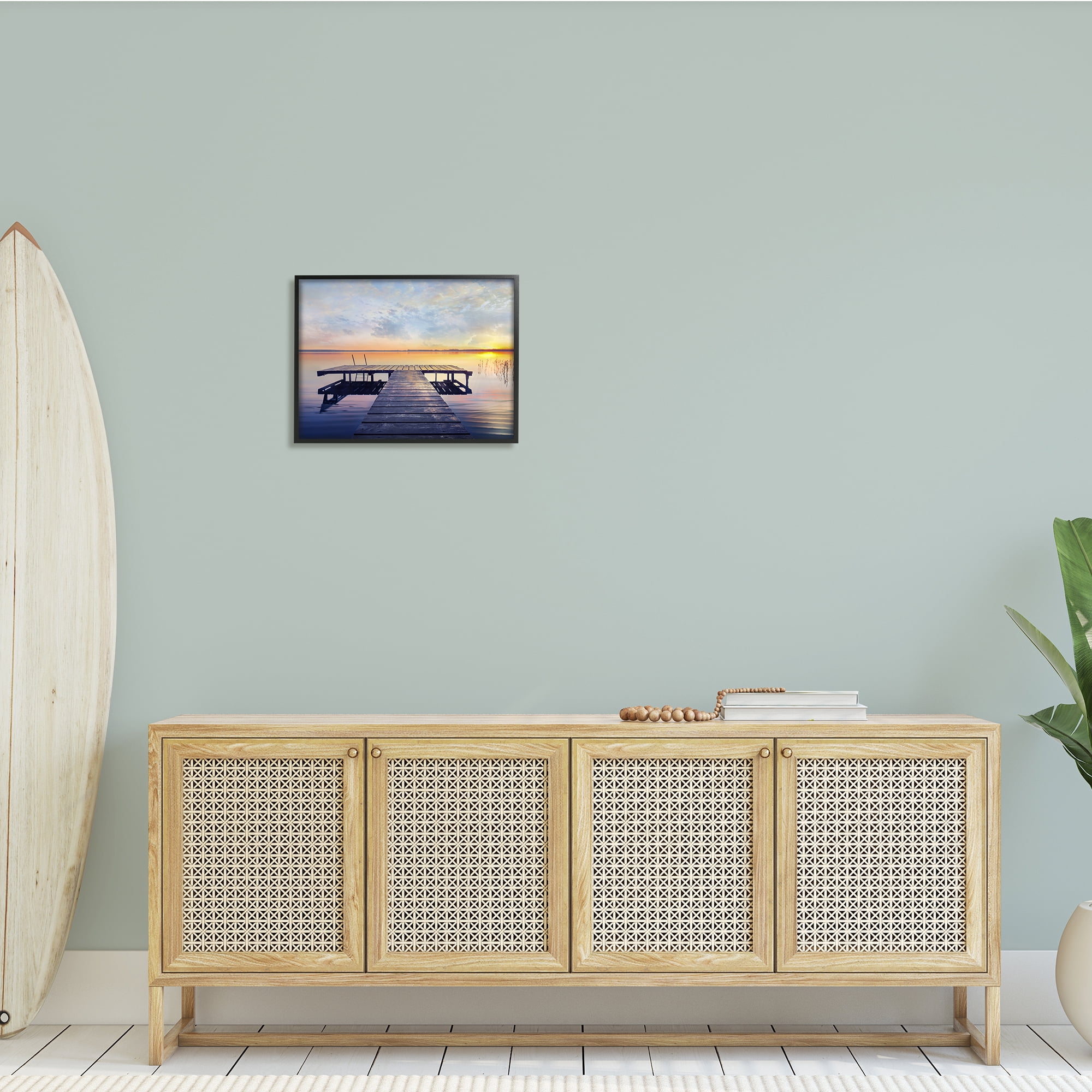 Stupell Indtries Tranquil Lake Dock Sunset Nautical Summer Sanctuary,20 x 16,Design by ​Mike Calascibetta