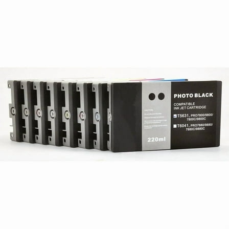 8pcsX220ml Ink Cartridges for Epson Stylus 7800/9800 UltraChrome K3 Compatible Large Format Printer