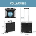 thumbnail image 2 of CleverMade Caisse à Roulettes Pliable avec Couvercle, 2 Roues - Caisse Roulante Stable avec Poignée et Grandes Roues pour Articles Fragiles, Charges Lourdes et Rangement Facile - Capacité de 35L et 75lb, Noir/crème, 2 of 5