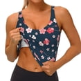 thumbnail image 3 of Uemuo Cherry Blossoms Pattern Women's Sports Bra - High Impact Support, Breathable, and Comfortable Athletic Bra for Running, Yoga, and Workouts, 3 of 9
