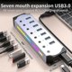 thumbnail image 5 of Type A YX-H307 7 Port USB 3.0 Hub with Individual On/Off Switches and Lights 5Gbps Data Transfer, 5 of 5
