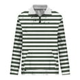 thumbnail image 5 of IYTR Men's Stand Collar Casual Sweatshirt Long Sleeve Striped Zipper Pullover Sweatshirt Fall Winter Sport Sweater Tops Army Green XXL, 5 of 5