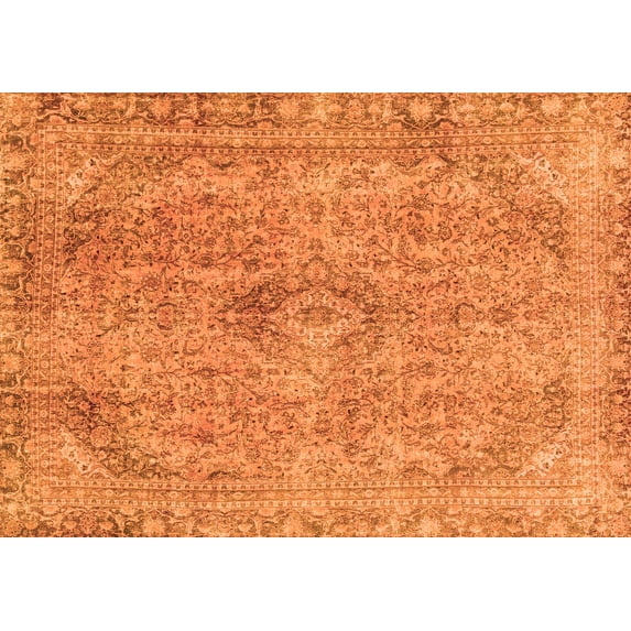 Ahgly Company Indoor Rectangle Abstract Orange Modern Area Rugs, 5' x 7'