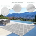 thumbnail image 3 of Grey Moroccan Outdoor Rug 6x9 Ft - Reversible Patio Rug Outdoor Camping Rugs, Vintage Ethnic Abstract Geometric Stripes Indoor Outdoor Area Rugs, Non-Slip Outdoor Carpet Runner for Deck/Porch, 3 of 8