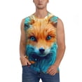 thumbnail image 6 of Daiia Fiery Red Maple Leaf Fox Printed Men's Tank Tops,Casual Soft Sleeveless Gym Muscle Shirts Bodybuilding Tee-Large, 6 of 8