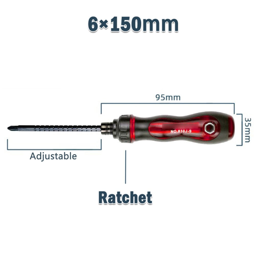 Double Head Screwdriver Retractable Removable Ratchet