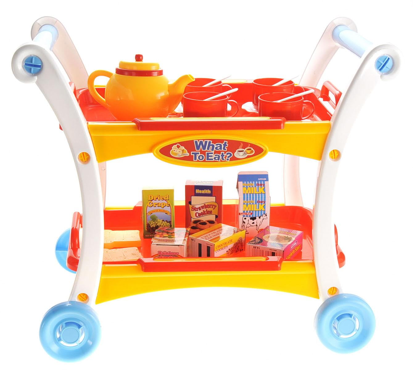 PlayWorld Kitchen Connection Tea Time Trolley Cart Pretend Play Set