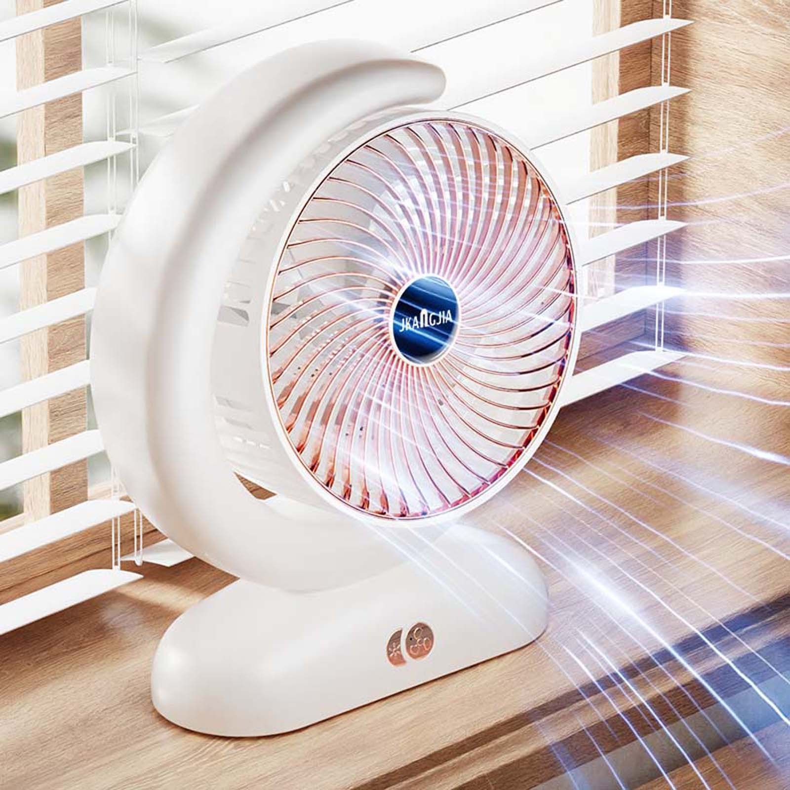 Inerposs USB Rechargeable Running Horse Lamp Electric Fan with 3 Speed Wind, Sleep Mode, and Colorful Light Options for Portable Office, Dormitory Use.
