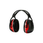 3M PELTOR X3A Over-the-Head Earmuffs, 28 dB NRR, Black/Red, 1 pair