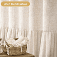 thumbnail image 2 of Psoiuetr Farmhouse Shower Curtain with A Ruffle Hem Beige Natural Linen Shower Curtain for Bathroom 72"x72", 2 of 5