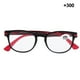 thumbnail image 1 of Gafas de lectura unisex Almohadilla suave para la nariz Lentes transparentes Gafas para personas mayores para hombres y mujeres (Negro mate rojo +300), 1 of 8