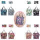 thumbnail image 2 of Bolsa ecológica plegable con cierre de cremallera y diseño floral vintage, ideal para compras y viajes, incluye bolsita mini para almacenamiento compacto., 2 of 6