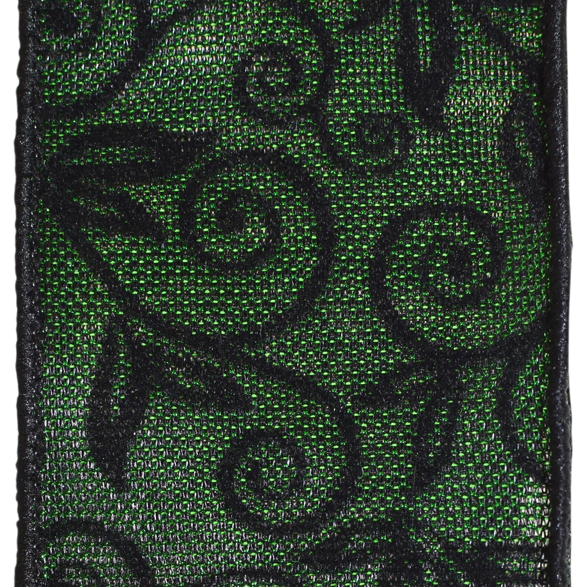 HOMEFORD Flocked Swirls Metallic Honeycomb Wired Ribbon, 2-1/2-inch, 10-yard, Moss