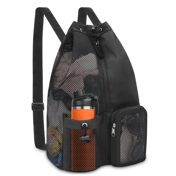 EEEkit Swimming Drawstring Backpack with Wet Dry Pockets, Mesh Equipment Bag for Men Women