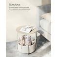 thumbnail image 7 of Modern Round Nightstand with Storage Basket, Cream White, 7 of 7
