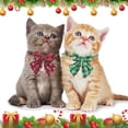 thumbnail image 3 of Mumup 2Pack Christmas Cat Collars Breakaway with Stylish Bow, 2 Pack Red Green Plaid Xmas Kitten Collar with Bell, Removable Bowtie Christmas Collar for Cats, 3 of 6